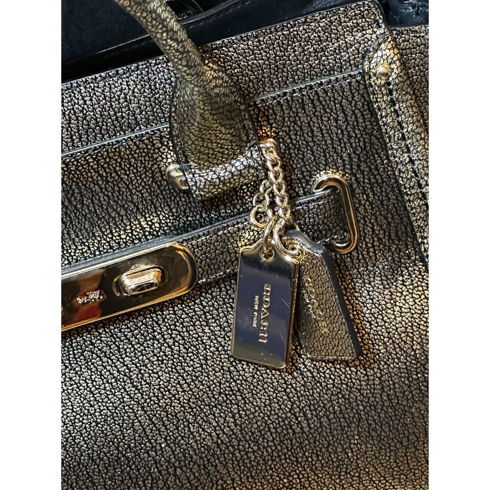 Coach Gold Leather Swagger Medium Carryall Top Handle Bag EUC - Picture 4 of 9